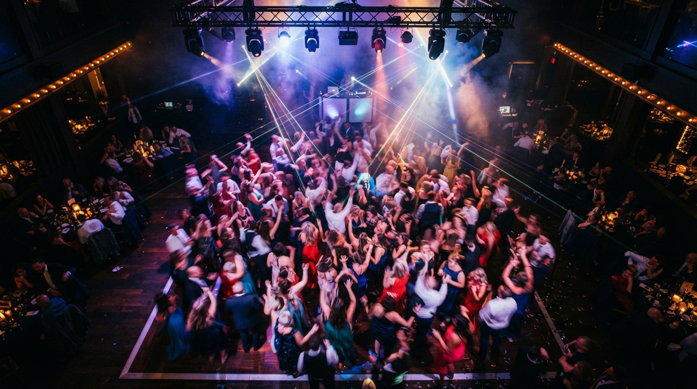 Crowded Dance Floor at Night