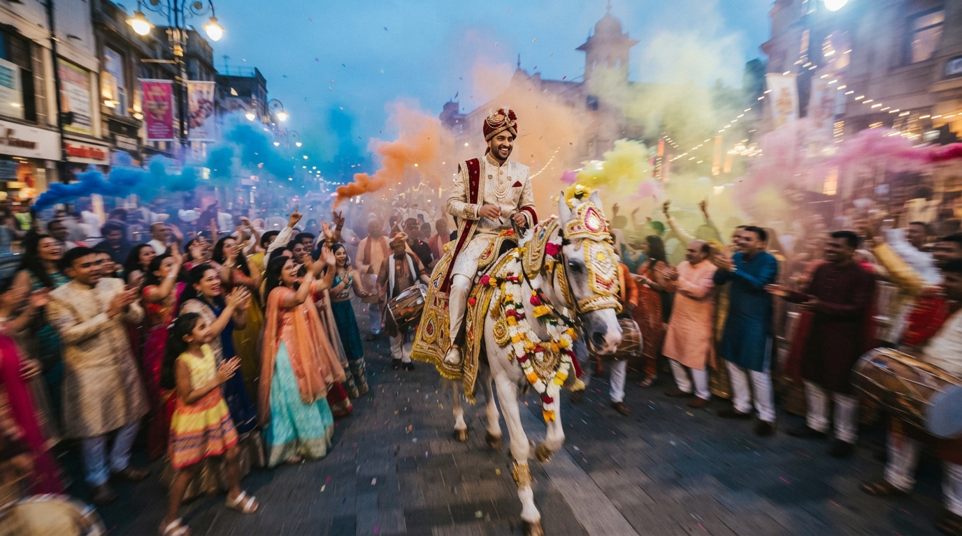 Groom on Horse Baraat Procession